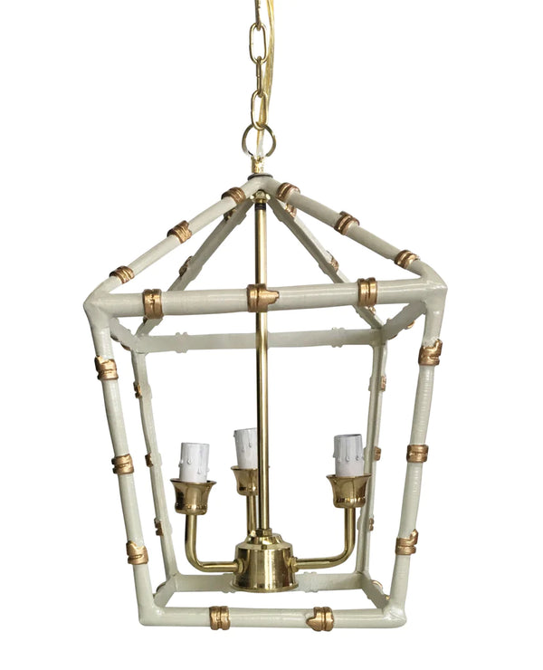 Dana Gibson Bamboo Gray Lantern Chandelier