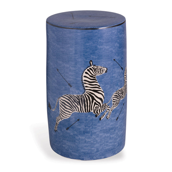 Zebra Blue Garden Seat by Scalamandre Maison for Port 68