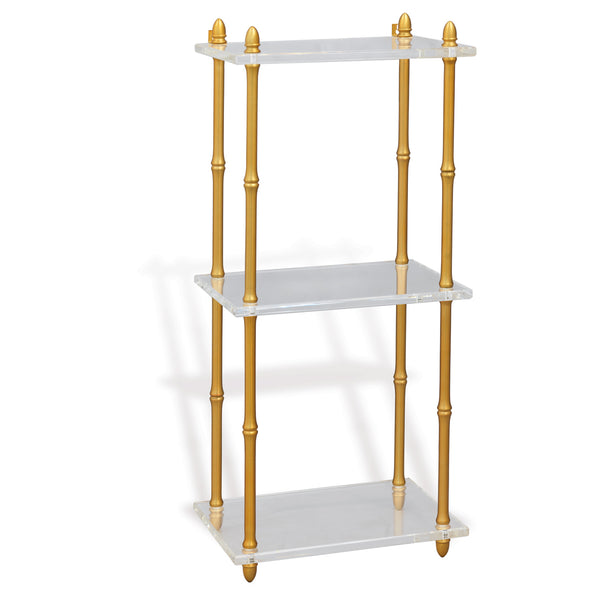Port 68 Carmel Lucite Shelf, Nickel and Lucite