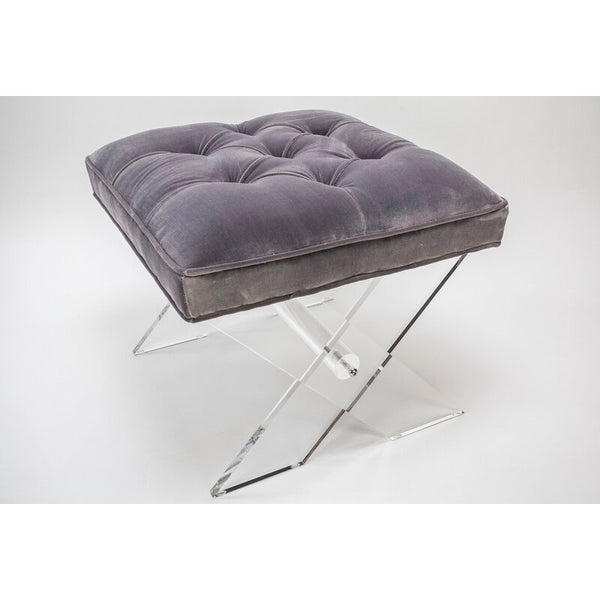 Jamie Dietrich Acrylic Velvet Vanity Stool