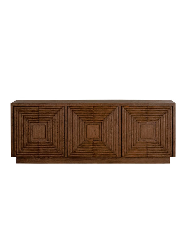 Currey and Company Morombe 84'' Wide Oak Wood Credenza