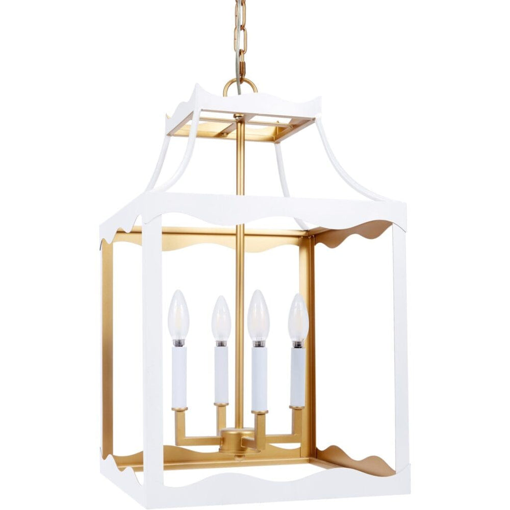 Old World Design Alba White and Gold Pendant Light