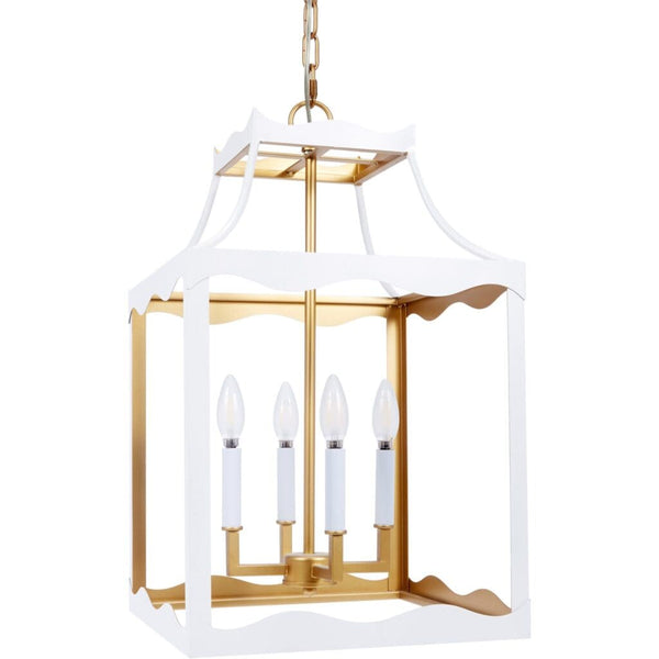 Old World Design Alba White and Gold Pendant Light