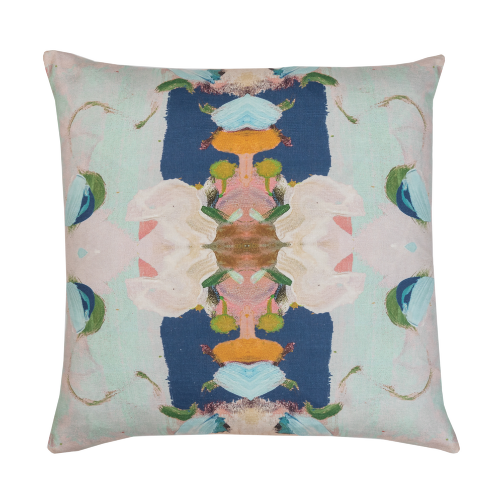 Laura Park Monet's Garden Navy Blue Linen Cotton Pillow