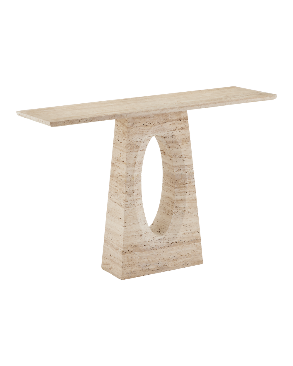 Currey & Company Demi Travertine Console Table