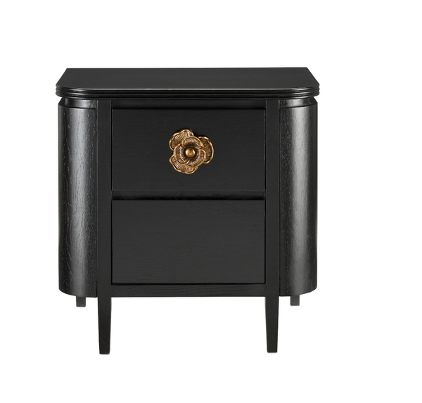 Braillen Black Nightstand by Currey and Company