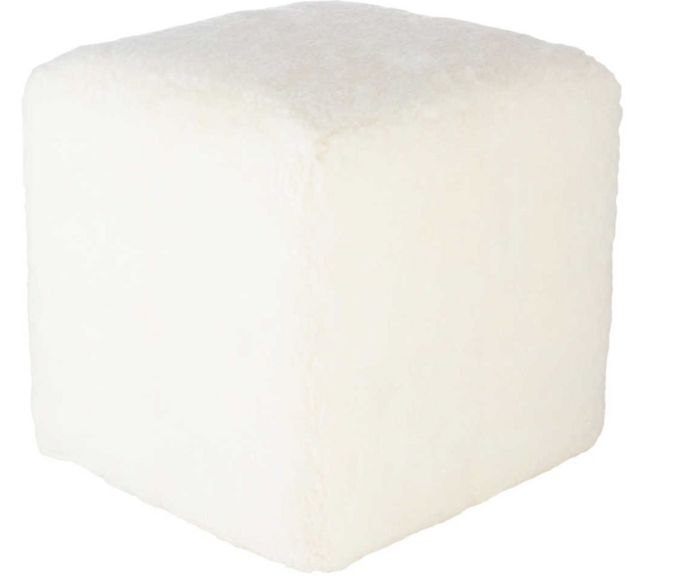 Sheepskin Calidus Pouf or Ottoman by Surya